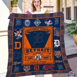 Detroit Tigers Mlb Logo History Personalized Bedding Set