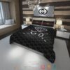 Diamond Louis Vuitton Paris Luxury Brand Black Pattern Quilt Bedding Set