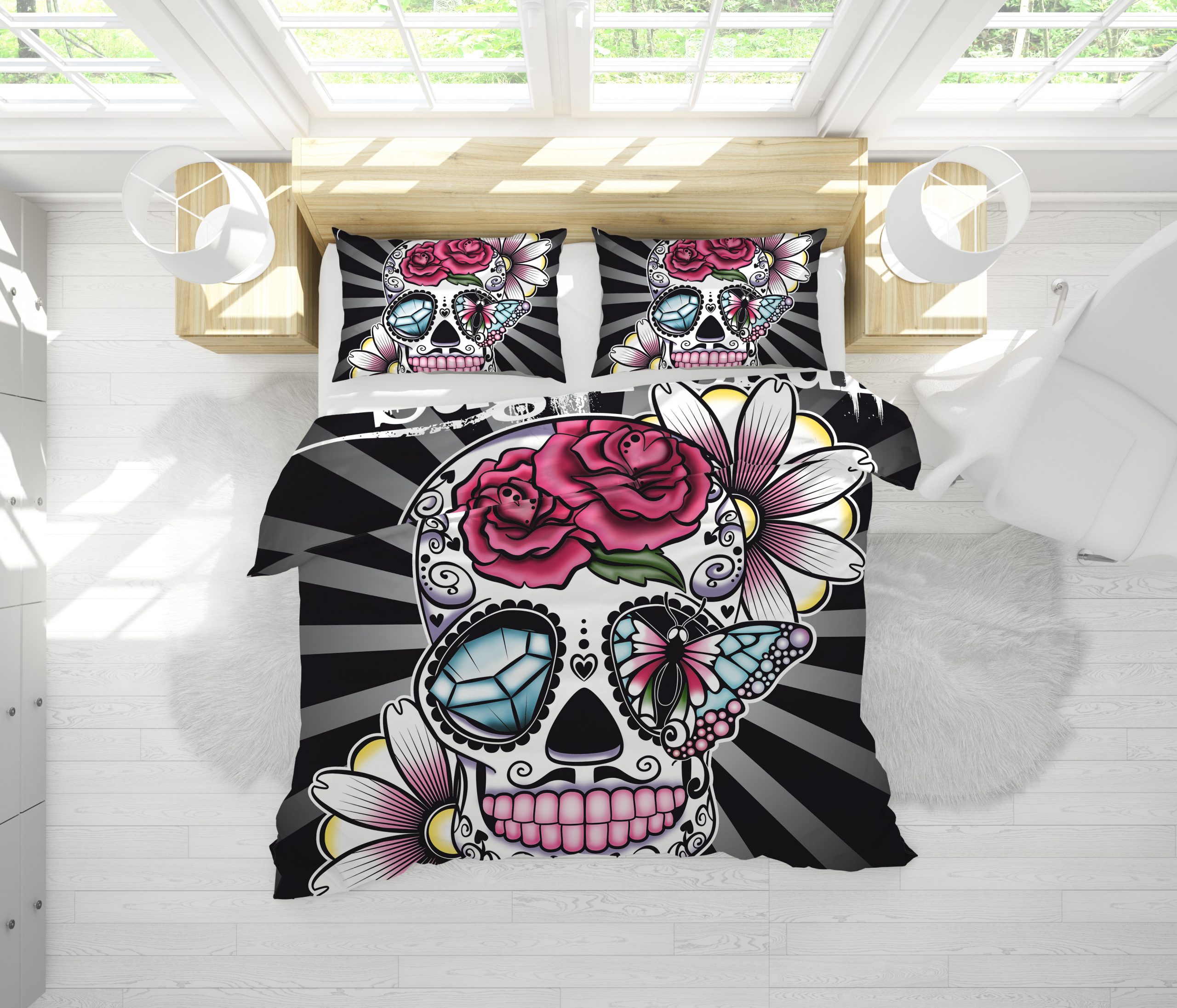 Diamond Skull Duvet Cover and Pillowcase Set Bedding Set Diamond Skull Duvet Cover and Pillowcase Set Bedding Set