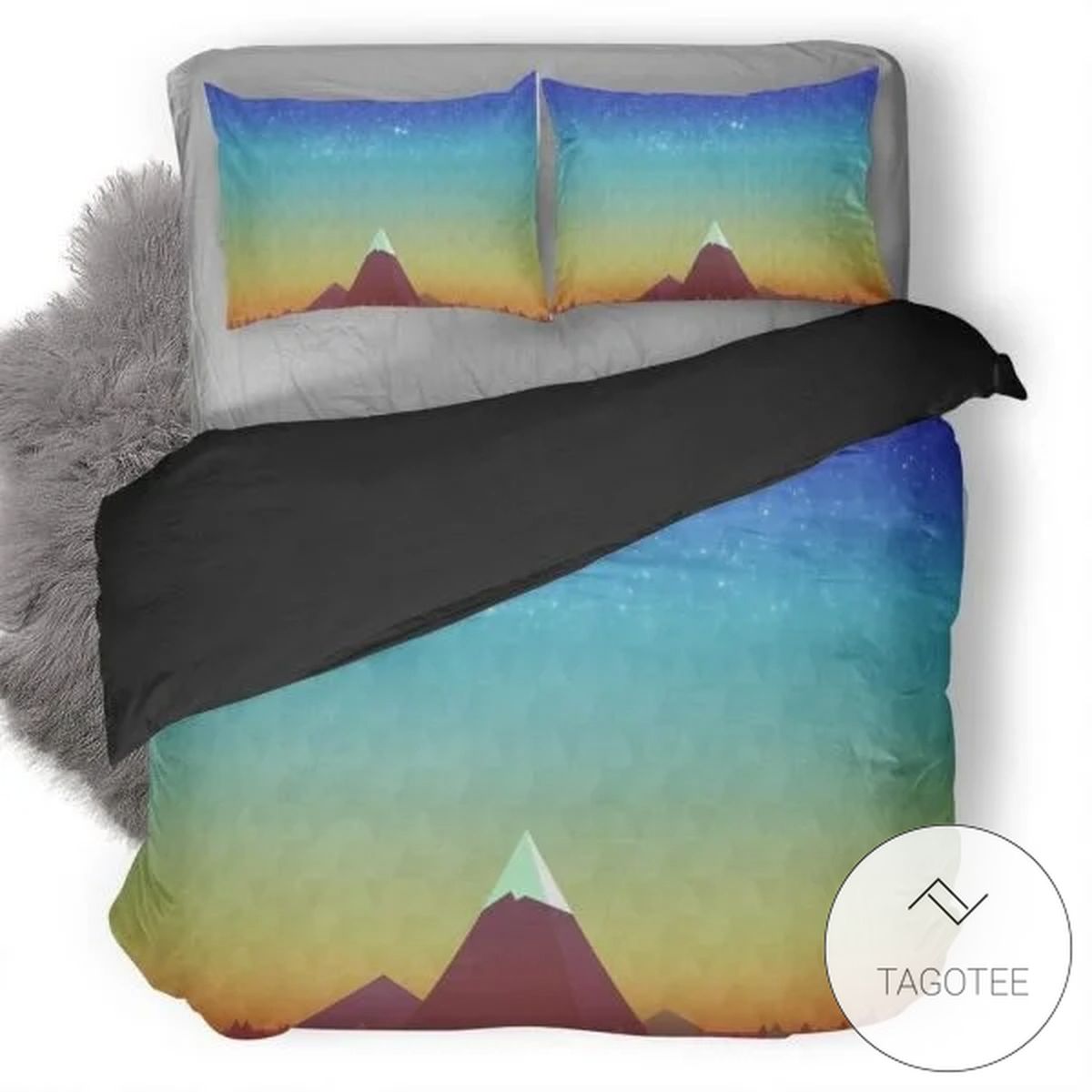 Digital Sky Mountains Duvet Cover Bedding Set- Digital Sky Mountains Duvet Cover Bedding Set-