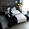 Dior Black And White Monogram Classic All Over Print Bedding Set