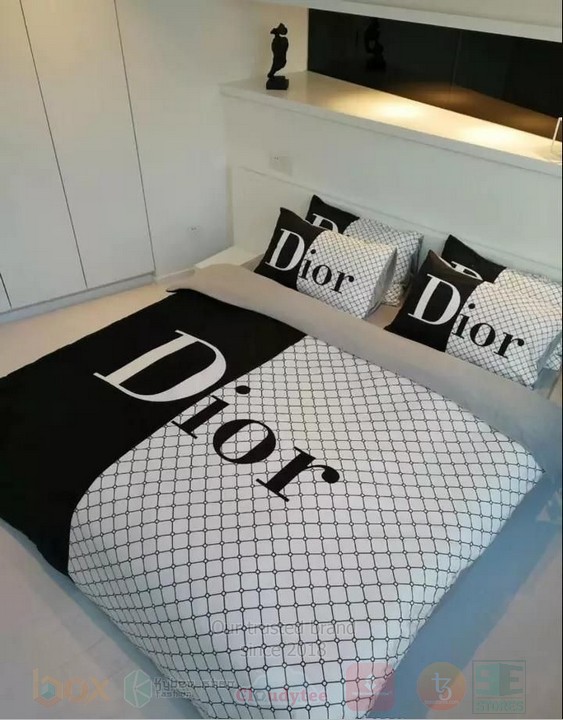 Dior Black-Grey Inspired Bedding Set Dior Black-Grey Inspired Bedding Set