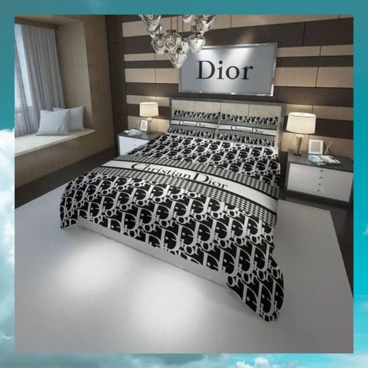 Dior-Black-White-Quilt-Bedding-Set-2