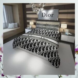 Dior Black White Quilt Bedding Set