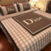 Dior Checked Brown Bedding Set