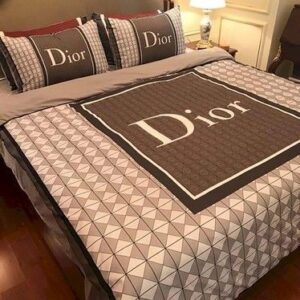 Dior Checked Brown Bedding Set