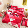 Dior Checked Red Pink Bedding Set