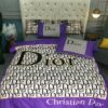 Dior Christian Dior White Purple Bedding Set