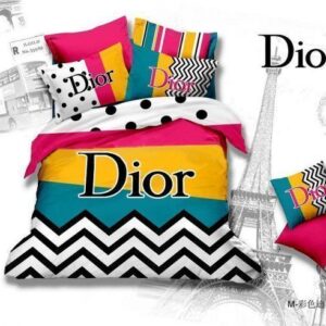 Dior Pink Yellow Bedding Set