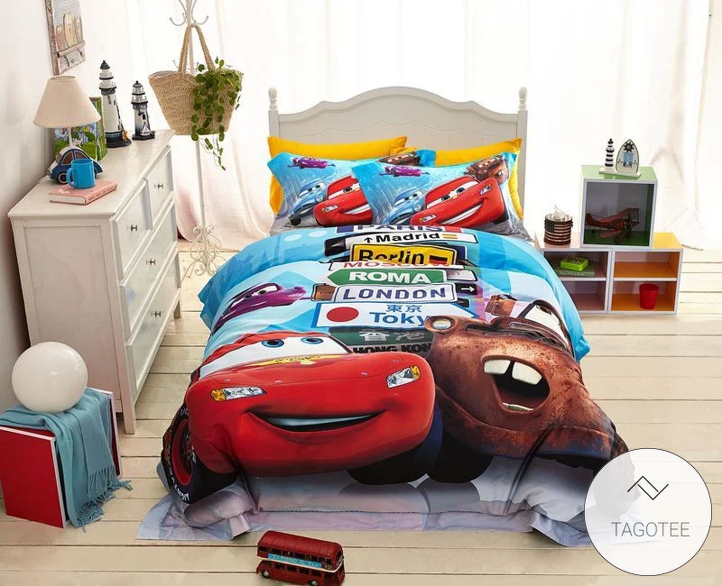 Disney Cars And Trucks Duvet Cover Bedding Set- Disney Cars And Trucks Duvet Cover Bedding Set-