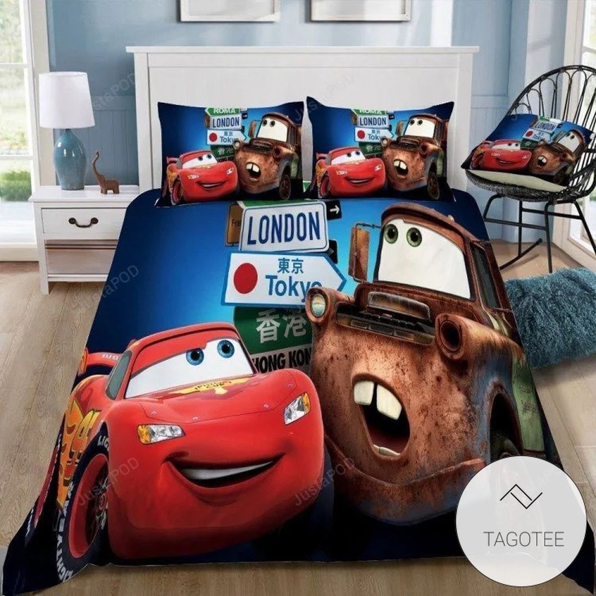 Disney Cars Animated Film Series Bedding Set (Duvet Cover & Pillow Cases)- Disney Cars Animated Film Series Bedding Set (Duvet Cover & Pillow Cases)-