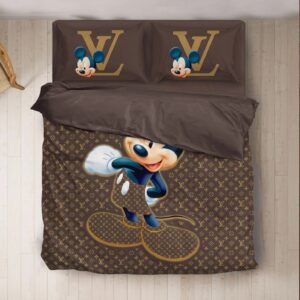 Disney Mickey Mouse Louis Vuitton Quilt Bedding Set