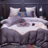 Dog Gucci Purple White Pattern Quilt Bedding Set