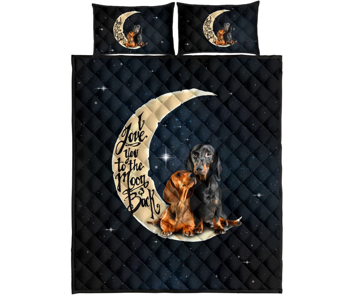 Dog Lover I Love You To The Moon And Back All Over Print Bedding Set Dog Lover I Love You To The Moon And Back All Over Print Bedding Set