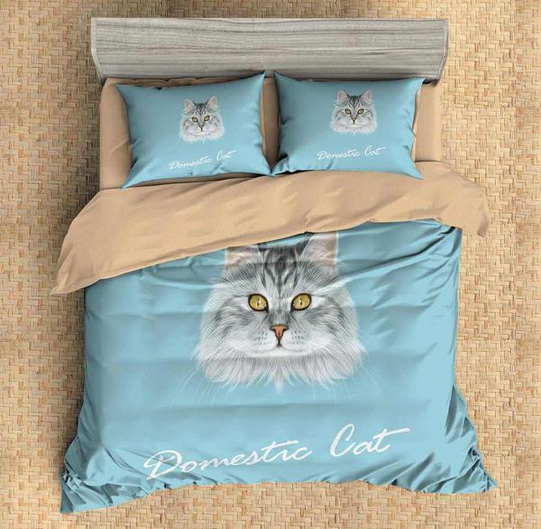 Domestic Cat 2 Duvet Cover and Pillowcase Set Bedding Set Domestic Cat 2 Duvet Cover and Pillowcase Set Bedding Set