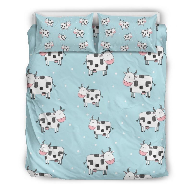 Doodle Cow Pattern Print Duvet Cover and Pillowcase Set Bedding Set Doodle Cow Pattern Print Duvet Cover and Pillowcase Set Bedding Set
