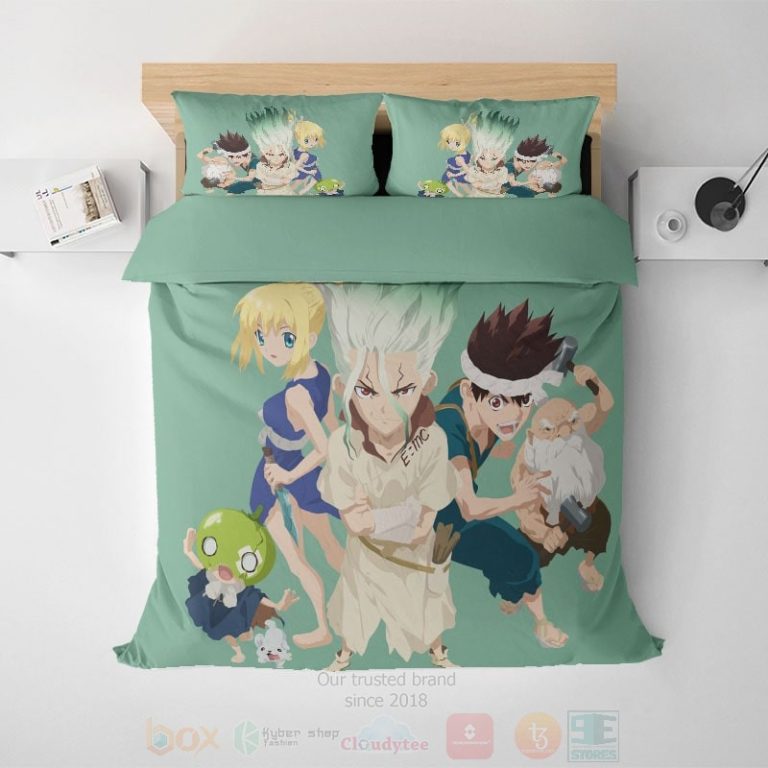 Dr.-Stone-New-Age-Heroes-Embossed-Anime-Bedding-Set-1