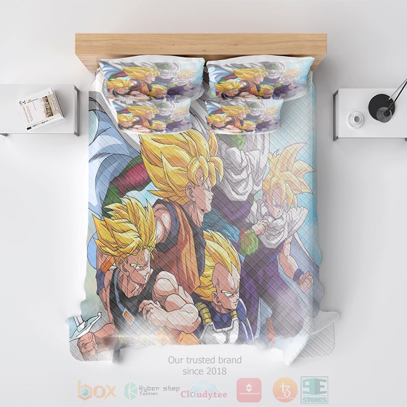 Dragon Ball Goku Super Saiyan Team Classic Sky Bedding Set Dragon Ball Goku Super Saiyan Team Classic Sky Bedding Set