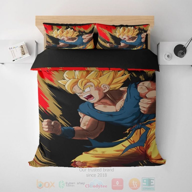 Dragon-Ball-Son-Goku-Super-Saiyan-Energy-Level-Up-Bedding-Set-1