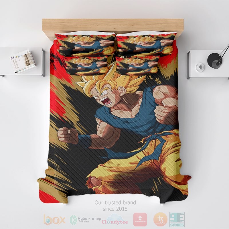 Dragon Ball Son Goku Super Saiyan Energy Level Up Bedding Set Dragon Ball Son Goku Super Saiyan Energy Level Up Bedding Set