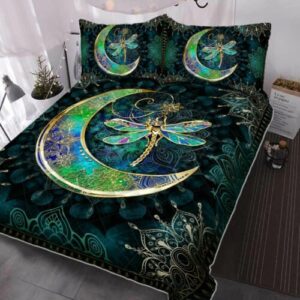 Dragonfly Moon Quilt Bedding Set