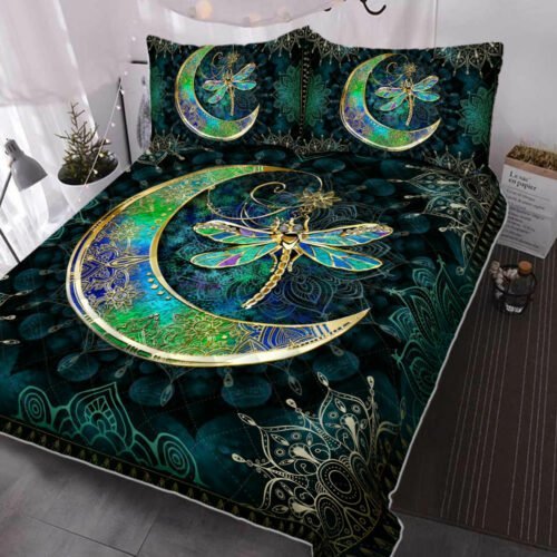 Dragonfly Moon Quilt Bedding Set Dragonfly Moon Quilt Bedding Set