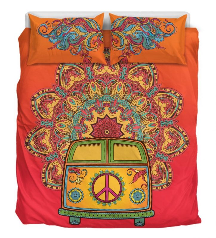 Dream In Hippie Van Duvet Cover and Pillowcase Set Bedding Set Dream In Hippie Van Duvet Cover and Pillowcase Set Bedding Set