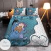 Eeyore And Teddy Flower Quilt Bedding Set