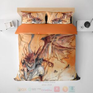 Fairy Tail Natsu Semi Dragon Transformation Fusion Anime Bedding Set