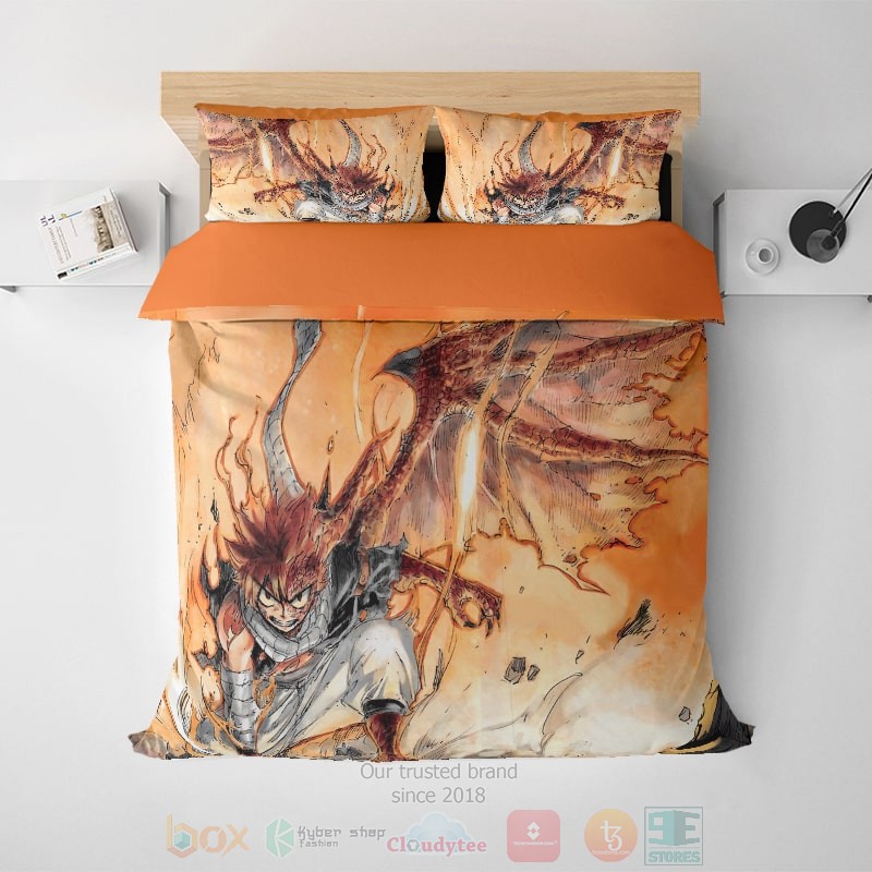 Fairy Tail Natsu Semi Dragon Transformation Fusion Anime Bedding Set Fairy Tail Natsu Semi Dragon Transformation Fusion Anime Bedding Set