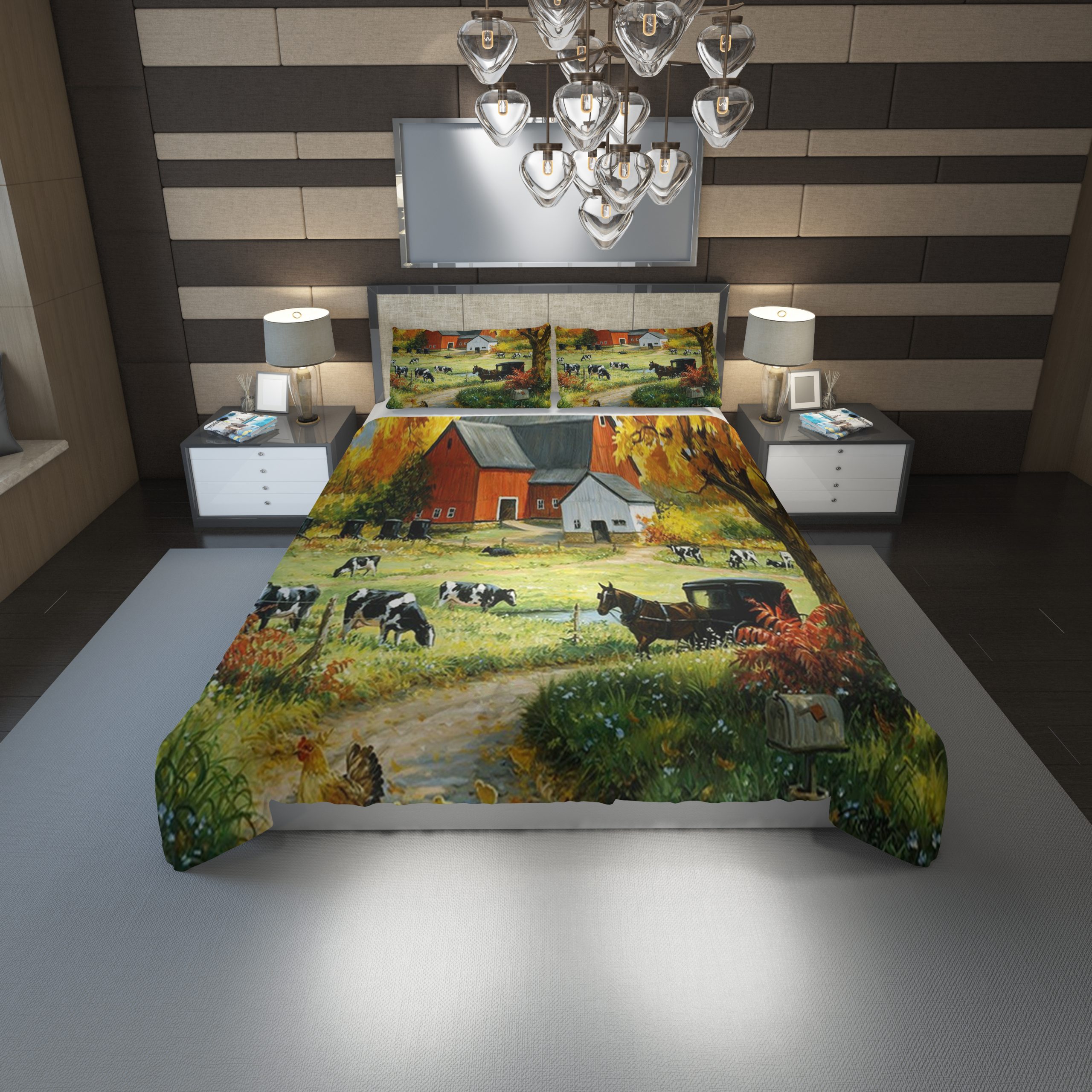 Farmhouse 38 Duvet Cover and Pillowcase Set Bedding Set Farmhouse 38 Duvet Cover and Pillowcase Set Bedding Set