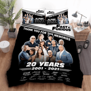 Fast And Furious 20 Years 2001-2021 Thank You For The Memories Bedding Set