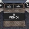 Fendi Black Classic Logo All Over Print Bedding Set