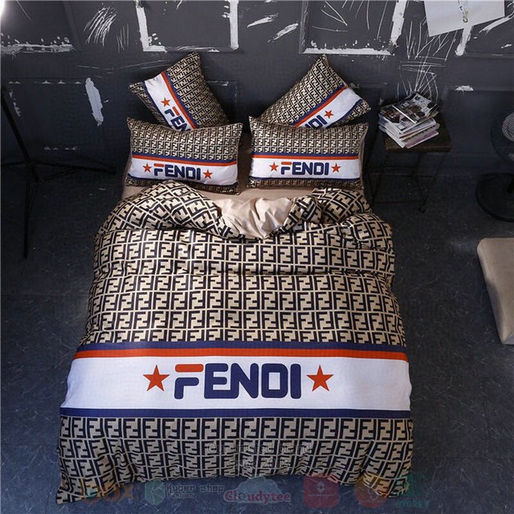 Fendi Cream Inspired Bedding Set Fendi Cream Inspired Bedding Set