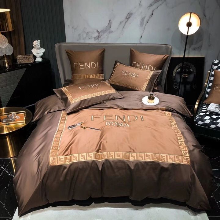 Fendi Roma Brown Style Bedding Set Fendi Roma Brown Style Bedding Set