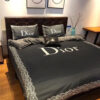 Fendi Roma Yellow Navy Logo All Over Print Bedding Set
