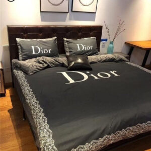 Fendi Roma Yellow Navy Logo All Over Print Bedding Set