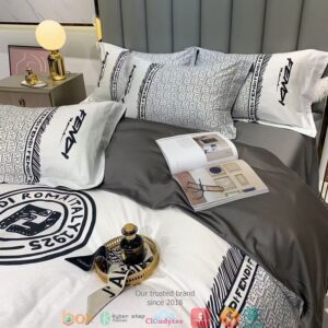 Fendi White Quilt Bedding Set