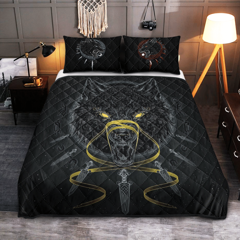 Fenrir-Viking-Sword-Black-Quilt-Bedding-Set-2