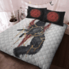Fenrir With Chain Red Vegvisir Quilt Bedding Set