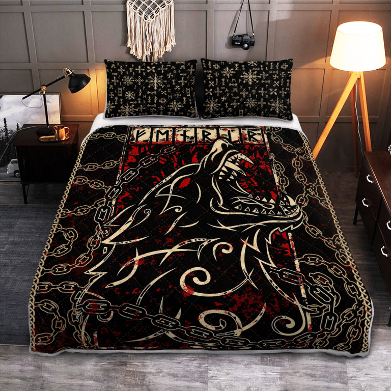 Fenrir-With-Chainz-Viking-Quilt-Bedding-Set-1