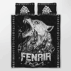 Fenrir Wolf And Valknut Viking Quilt Bedding Set