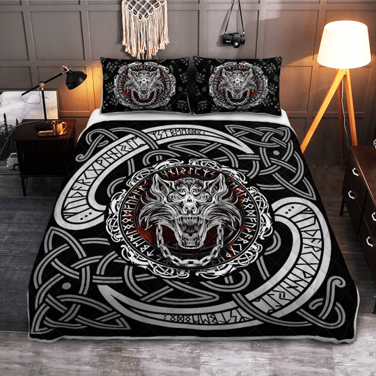 Fenrir-Wolf-With-Norse-Pattern-Viking-Quilt-Bedding-Set-Limited-Edition-1