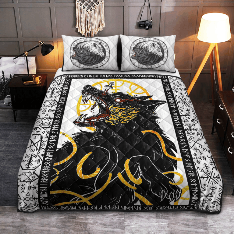 Fenrir-Yin-Yang-Wolf-Runic-Quilt-Bedding-Set-1