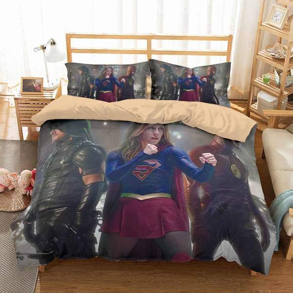 Flash Arrow Supergirl Duvet Cover and Pillowcase Set Bedding Set Flash Arrow Supergirl Duvet Cover and Pillowcase Set Bedding Set