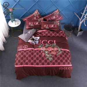 Floral Gucci Pink Monogram Classic All Over Print Bedding Set