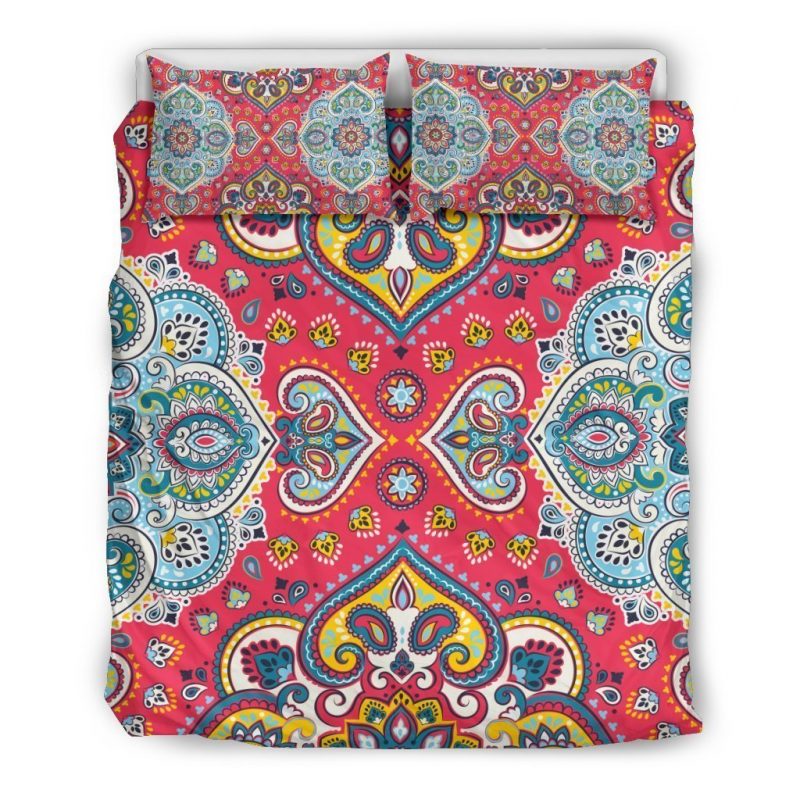 Floral Paisley Mandala Print Duvet Cover and Pillowcase Set Bedding Set Floral Paisley Mandala Print Duvet Cover and Pillowcase Set Bedding Set