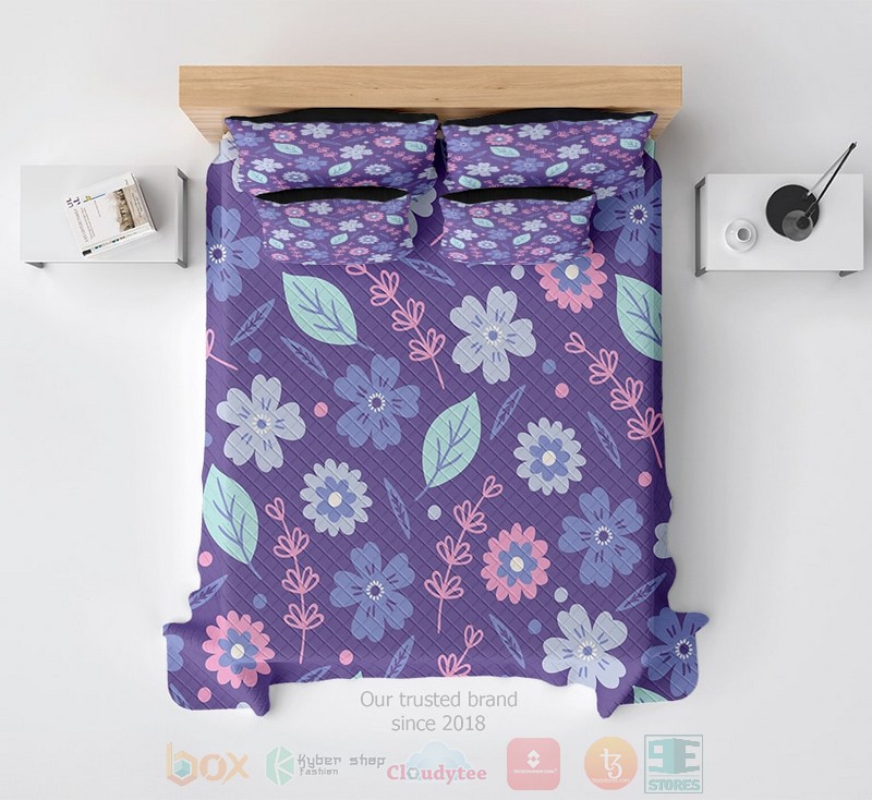 Floral-Purple-Spring-Leaves-3D-Printed-Bedding-Set-1