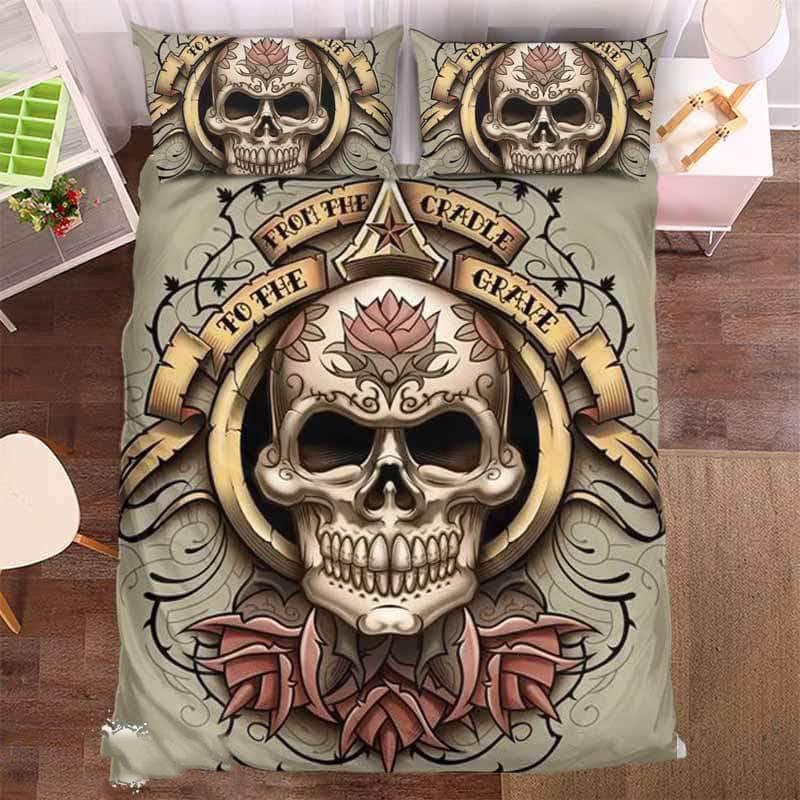 Floral Skull 1 Duvet Cover and Pillowcase Set Bedding Set Floral Skull 1 Duvet Cover and Pillowcase Set Bedding Set