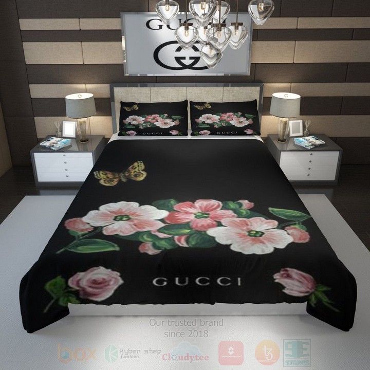 Flower Gucci Inspired Bedding Set Flower Gucci Inspired Bedding Set